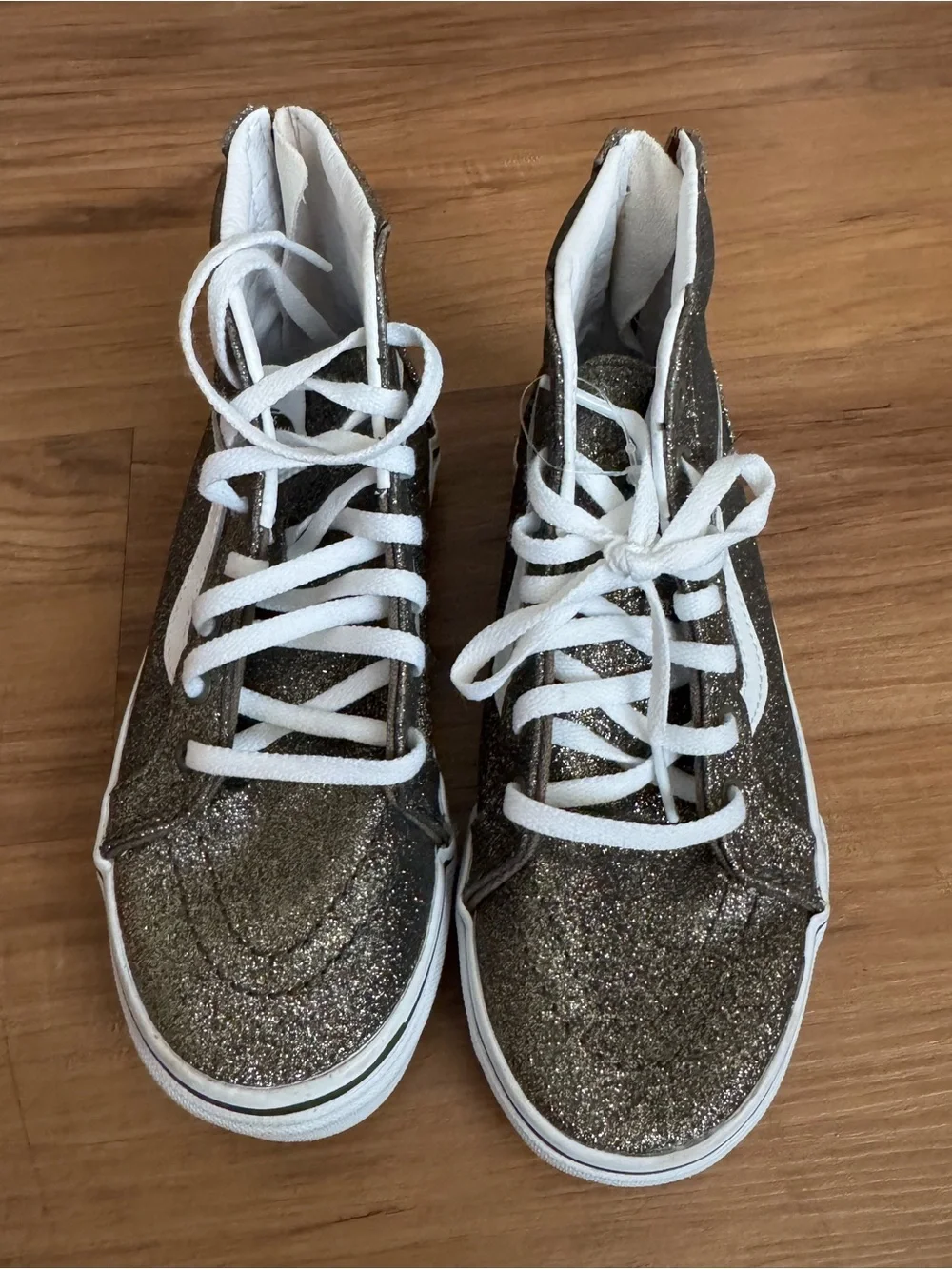 Kids Vans Glitter High-Top Sneakers - Black/Silver